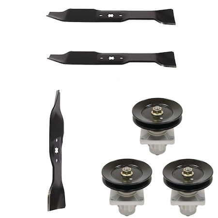 Aic Replacement Parts Spindle & Blade Set Fits Cub Cadet Fits MTD 46 LT1045 LT1046 918-0660 918-0625 12967-BLADES